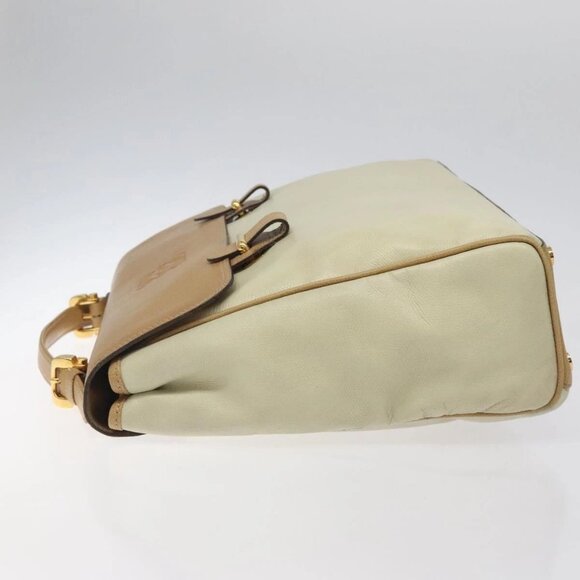 LOEWE Anagram Business Bag Leather 2way Beige Gold Auth 121886 - Picture 6 of 16